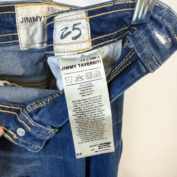 Jimmy Taverniti Patch Detail Jeans Medium Wash Size 25 EUC - Picture 5 of 7